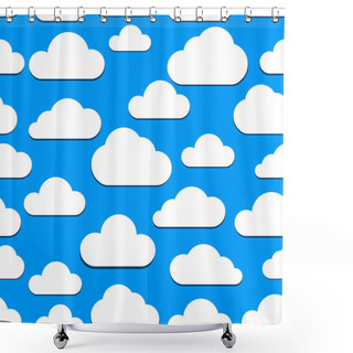 Personality  Seamless Clouds Background Shower Curtains