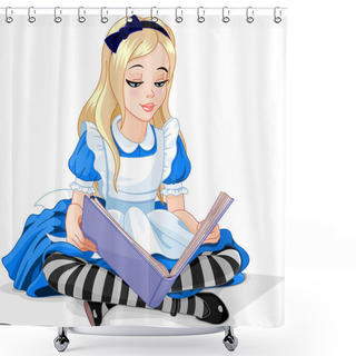 Personality  Alice Reading A Book Shower Curtains