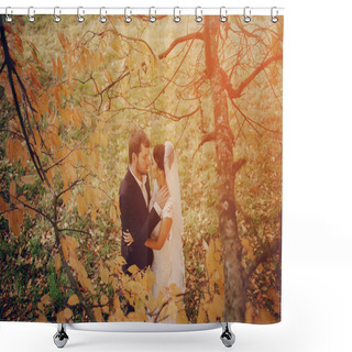 Personality  Wedding Couple In Love Outdoors Shower Curtains