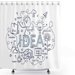 Personality  Design Concept For Idea. Infographic Idea Of Making Creative Products Shower Curtains