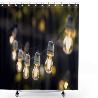 Personality  Party String Lights Hanging In A Line Shower Curtains