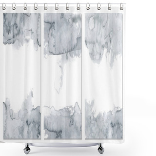 Personality  Watercolor Pale Grey Abstract Background. Vector Texture Shower Curtains