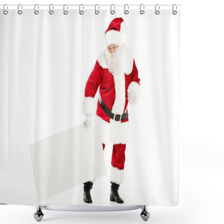 Personality  Santa Claus With White Board Shower Curtains