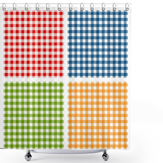 Personality  Checkered Tablecloth Seamless Pattern Shower Curtains