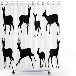 Personality  Roe Deer Silhouettes Shower Curtains