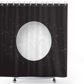 Personality  Moon On Starry Sky Shower Curtains