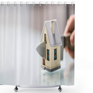 Personality  House Property Divided. Divorce And Estate Separation Shower Curtains