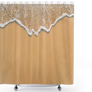 Personality  Wave On Sand Beach Shower Curtains