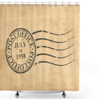 Personality  Grungy Postal Stamp Shower Curtains