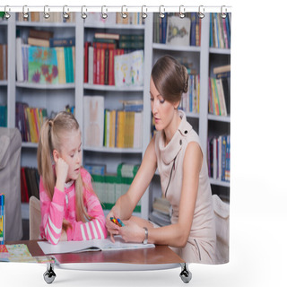 Personality  Child Psychologist With A Little Girl Shower Curtains