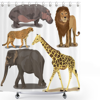 Personality  Set With African Animals Shower Curtains