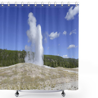 Personality  Old Faithful Geysrer Eruption, Yellowstone National Park Shower Curtains