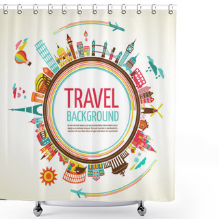 Personality  Travel And Tourism Vector Background Shower Curtains