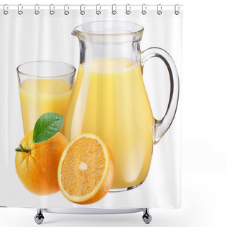 Personality  Orange Juice And Fruit. Shower Curtains