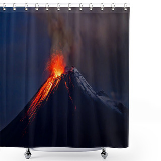Personality  Tungurahua Volcano Eruption And Blue Skies Shower Curtains