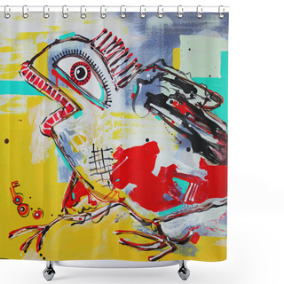Personality  Art Composition Of Crazy Bird Shower Curtains