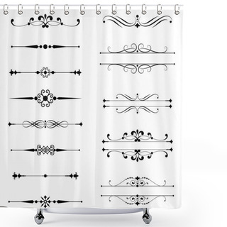 Personality  Typographic Ornaments & Rule Lines Shower Curtains