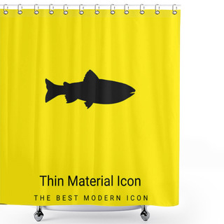 Personality  Amago Fish Shape Minimal Bright Yellow Material Icon Shower Curtains