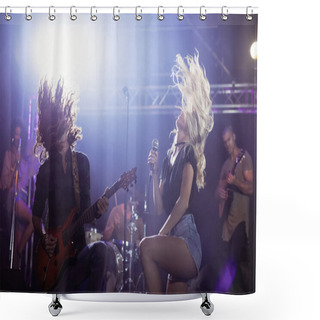 Personality  Female Singer And Male Guitarist  Shower Curtains