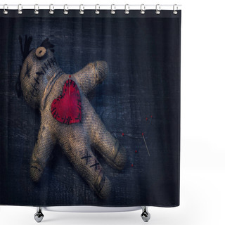 Personality  Voodoo Doll With Pins Shower Curtains