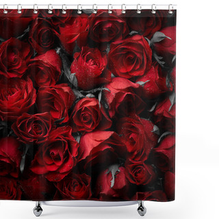 Personality  Red Roses Texture Background Shower Curtains