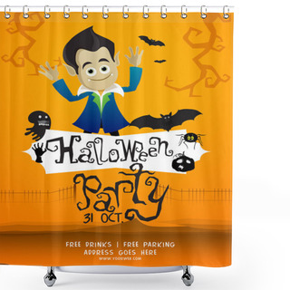Personality  Halloween Party Template, Banner Or Flyer. Shower Curtains