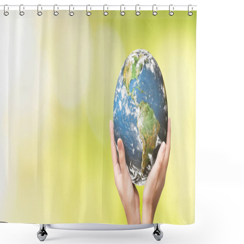 Personality  Earth Globe In Family Hands. World Environment Day Concept. Elements Of This Image Furnished By NASA Shower Curtains