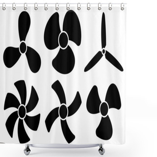 Personality  Propeller Air, Ventilator Propeller, Fan And Blade, Equipment Propeller Blower. Vector Illustration. Eps 10. Shower Curtains