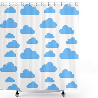 Personality  Blue Cloud Pattern, Vector Illustration Shower Curtains