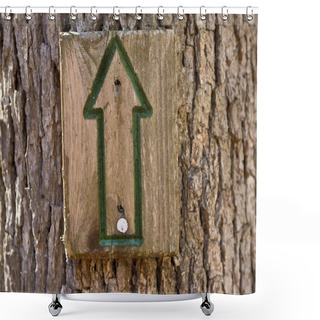 Personality  Green Directional Sign Up Shower Curtains