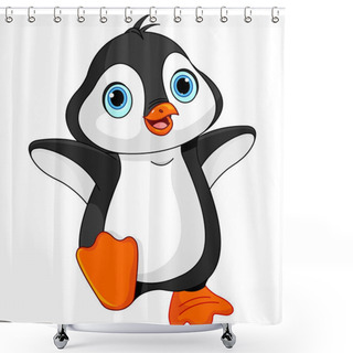 Personality  Cartoon Baby Penguin Shower Curtains