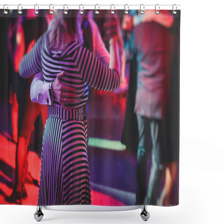Personality  Couples Dancing Traditional Latin Argentinian Dance Milonga In The Ballroom Hall, Tango Salsa Bachata Kizomba Lesson In The Red Lights, Dance Festival  Shower Curtains