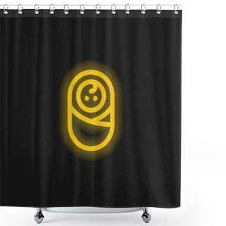 Personality  Baby Yellow Glowing Neon Icon Shower Curtains