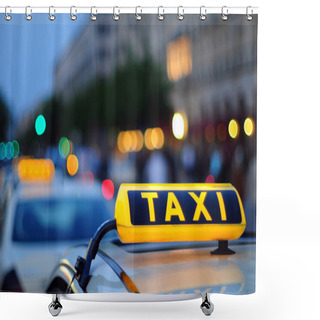 Personality  Taxi Sign Shower Curtains