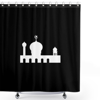 Personality  Mosque Silhouette, Flat Style. Can Use For Art Illustration, Decoration, Wallpaper, Background, Apps, Website, Logo Gram, Pictogram, Greeting Card Or For Graphic Design Element. Vector Illustration Shower Curtains