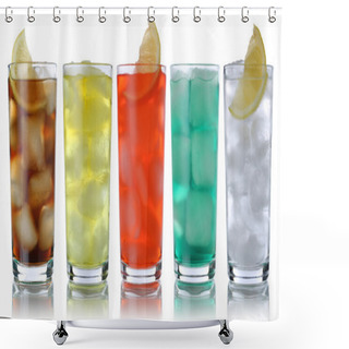 Personality  Soda Drinks With Cola And Lemonade Shower Curtains