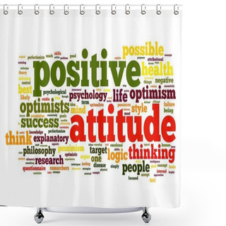 Personality  Positive Attitude Concept In Tag Cloud Shower Curtains
