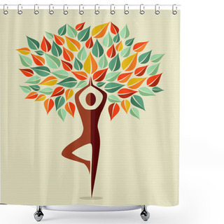 Personality  India Colorful Yoga Leaf Tree Shower Curtains