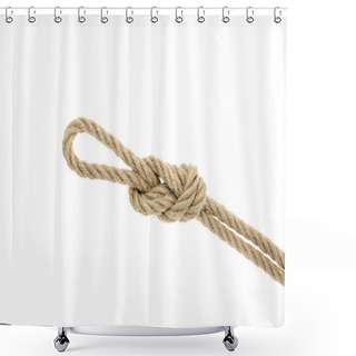 Personality  Nautical Rope With Knot  Shower Curtains