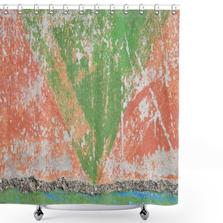 Personality  Distressed Paint On Concrete Wall Shower Curtains