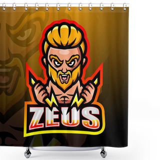 Personality  Vector Illustration Of Zeus Mascot Esport Logo Design Shower Curtains