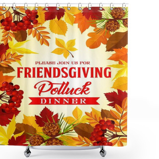 Personality  Friendsgiving Potluck Dinner Invitation, Vector Shower Curtains