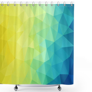 Personality  Abstract Yellow, Blue And Green Low Poly Background Shower Curtains