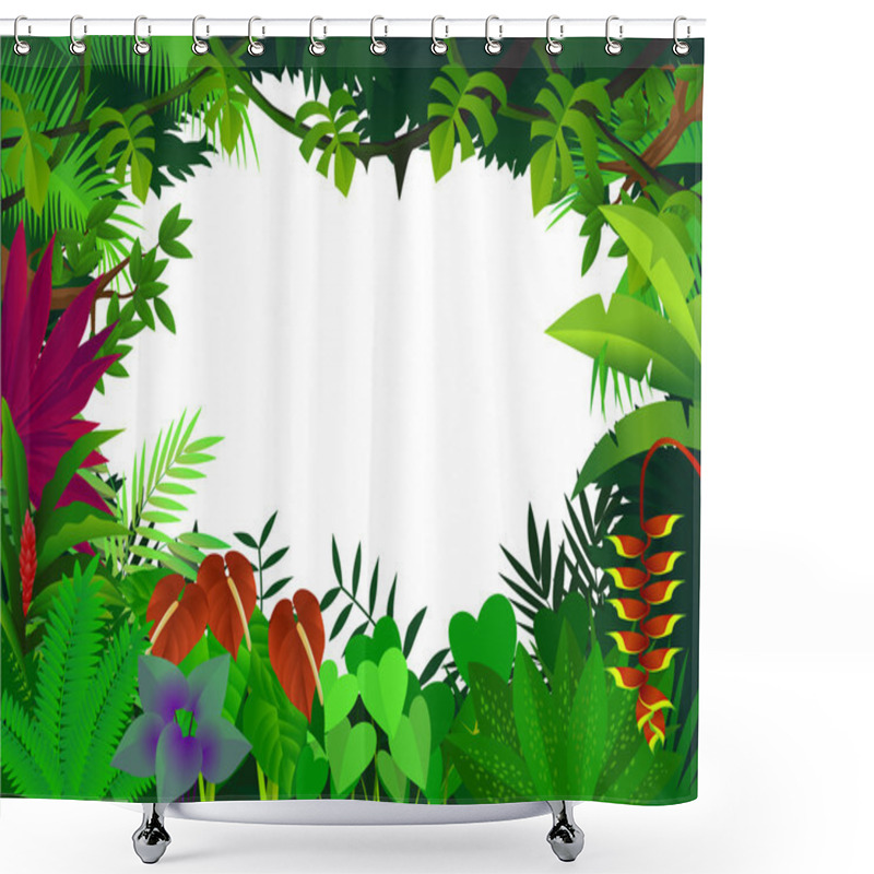 Personality  Tropical Forest Background Shower Curtains