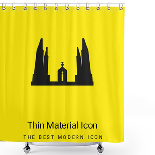 Personality  Bangkok Democracy Monument Of Thailand Minimal Bright Yellow Material Icon Shower Curtains
