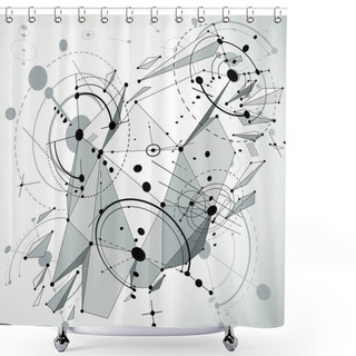 Personality  Technical Abstraction Created In Low Poly Style Shower Curtains