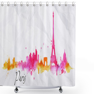 Personality  Silhouette Watercolor Paris Shower Curtains