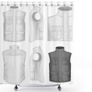 Personality  Men's Bodywarmer Design Templates Shower Curtains