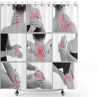 Personality  Set Muscle Pain Shower Curtains