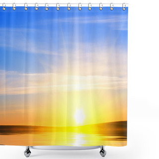 Personality  Sunrise Over Ocean. Shower Curtains